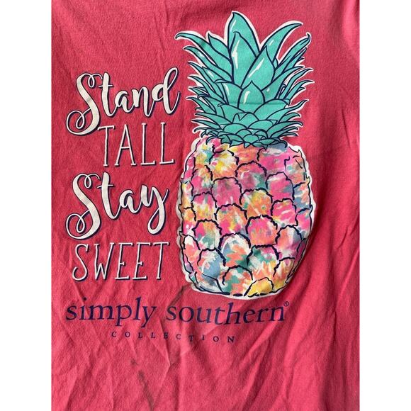 SIMPLY SOUTHERN "Stand Tall Stay Sweet" Pineapple Graphic Medium T-shirt - Picture 3 of 8